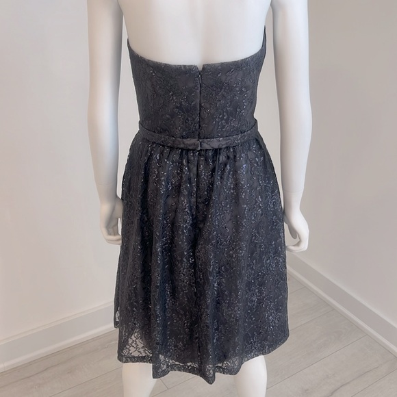 NWT SAMPLE SALE Dessy 2865 size 10 Charcoal Gray Rococo Lace Pristine - Picture 5 of 7
